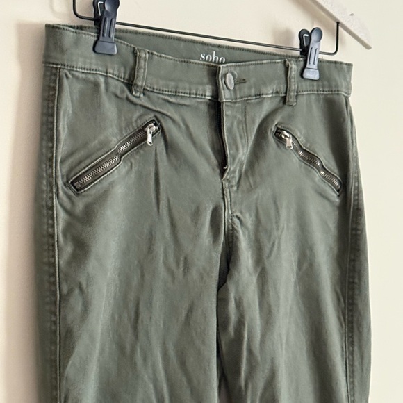 Soho New York & Company Ankle Legging Jeans Olive Green Size 8 - Picture 2 of 12